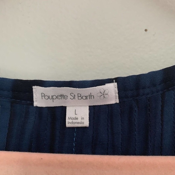 Poupette St Barth Blue Long Sleeve Mini Dress Size Large - Picture 7 of 8